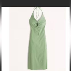 Abercrombie green halter midi dress
